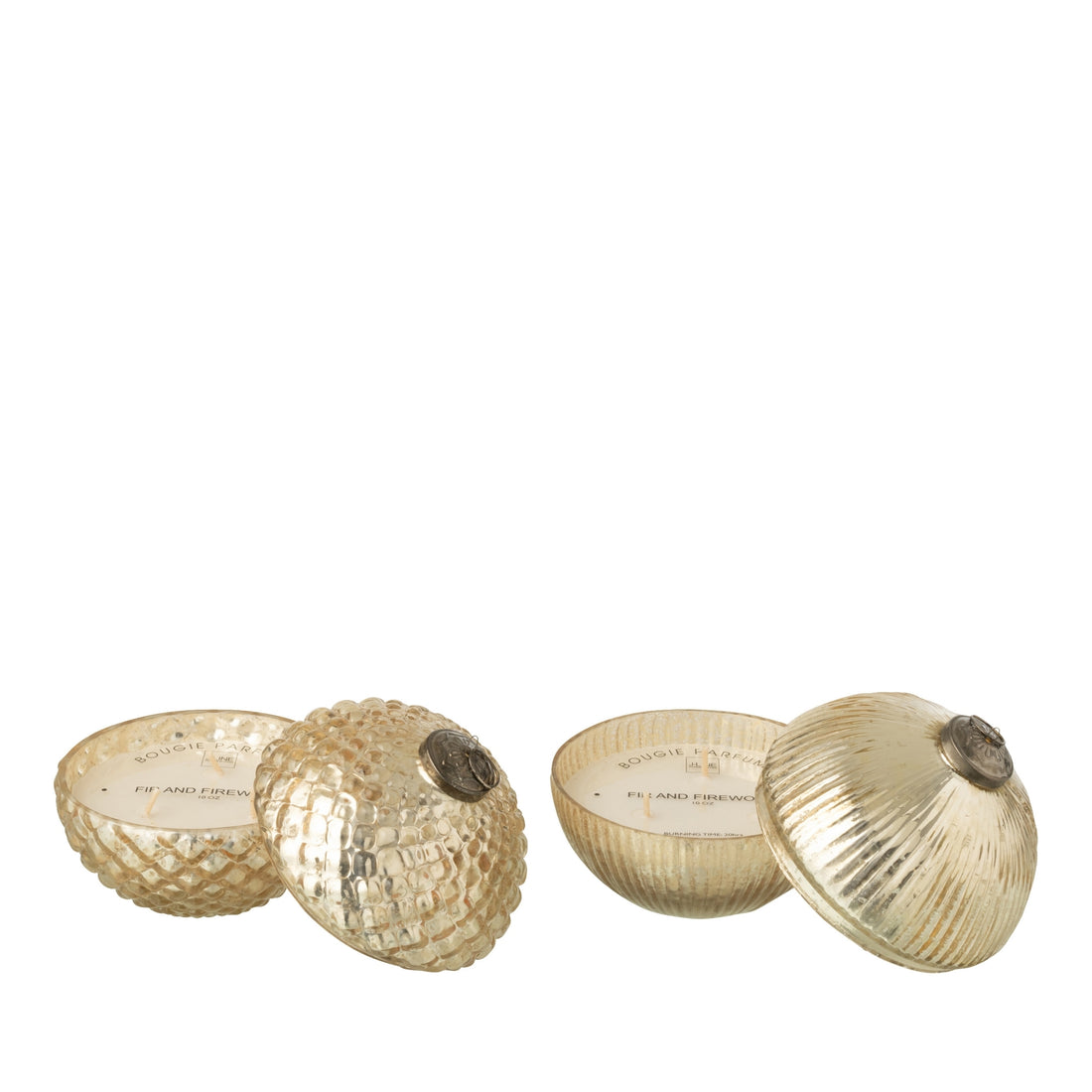 Scented Candle Christmas Bauble Glass Gold Large J-Line Set of 2