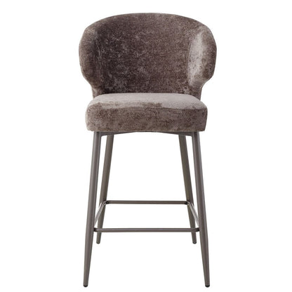 Ares Grey bar chair aphrodite 7 mocco clay leg PTMD - Barkruk - PTMD - livinglovely.nl