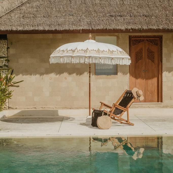 Bali Parasol - Half Goud Créme -180cm - Parasol - Todo Bien - livinglovely.nl