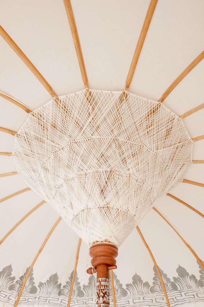 Bali Parasol - Half Zilver Crème - 180cm - Parasol - Todo Bien - livinglovely.nl