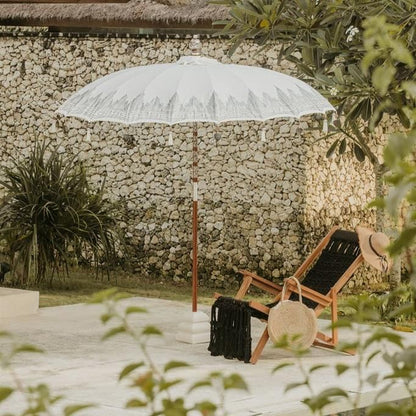 Bali Parasol - Half Zilver Crème - 180cm - Parasol - Todo Bien - livinglovely.nl