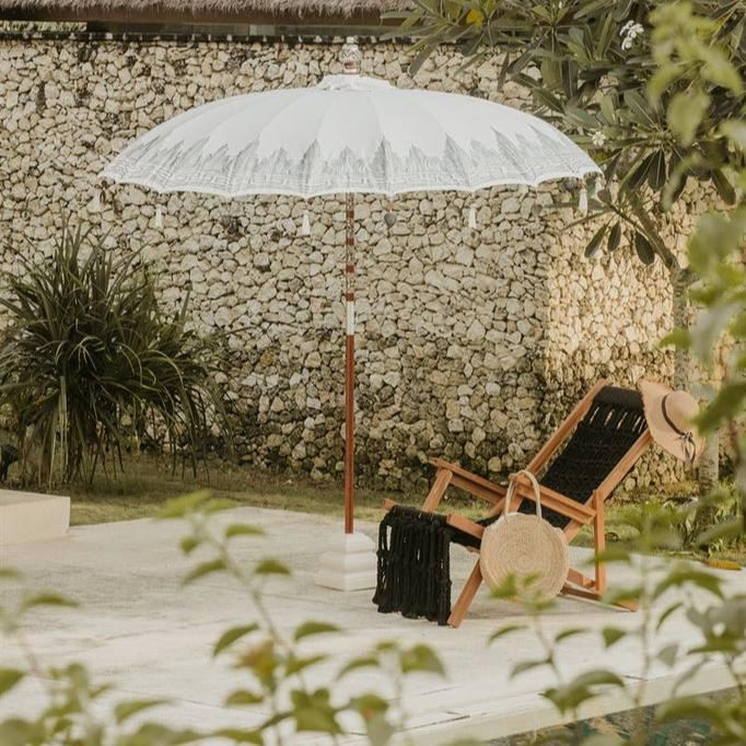 Bali Parasol - Half Zilver Crème - 280cm - Parasol - Todo Bien - livinglovely.nl