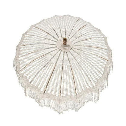 Bali Parasol - Macrame - Créme - 180cm - Parasol - Todo Bien - livinglovely.nl