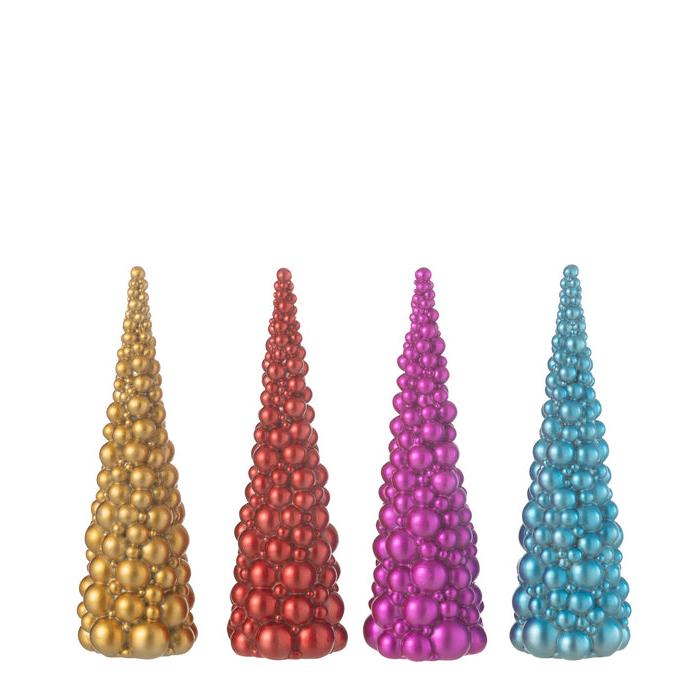 Ballen Kerstboom Resine Mix Small Set Van 4 - Kerstdecoratie - J-Line - livinglovely.nl