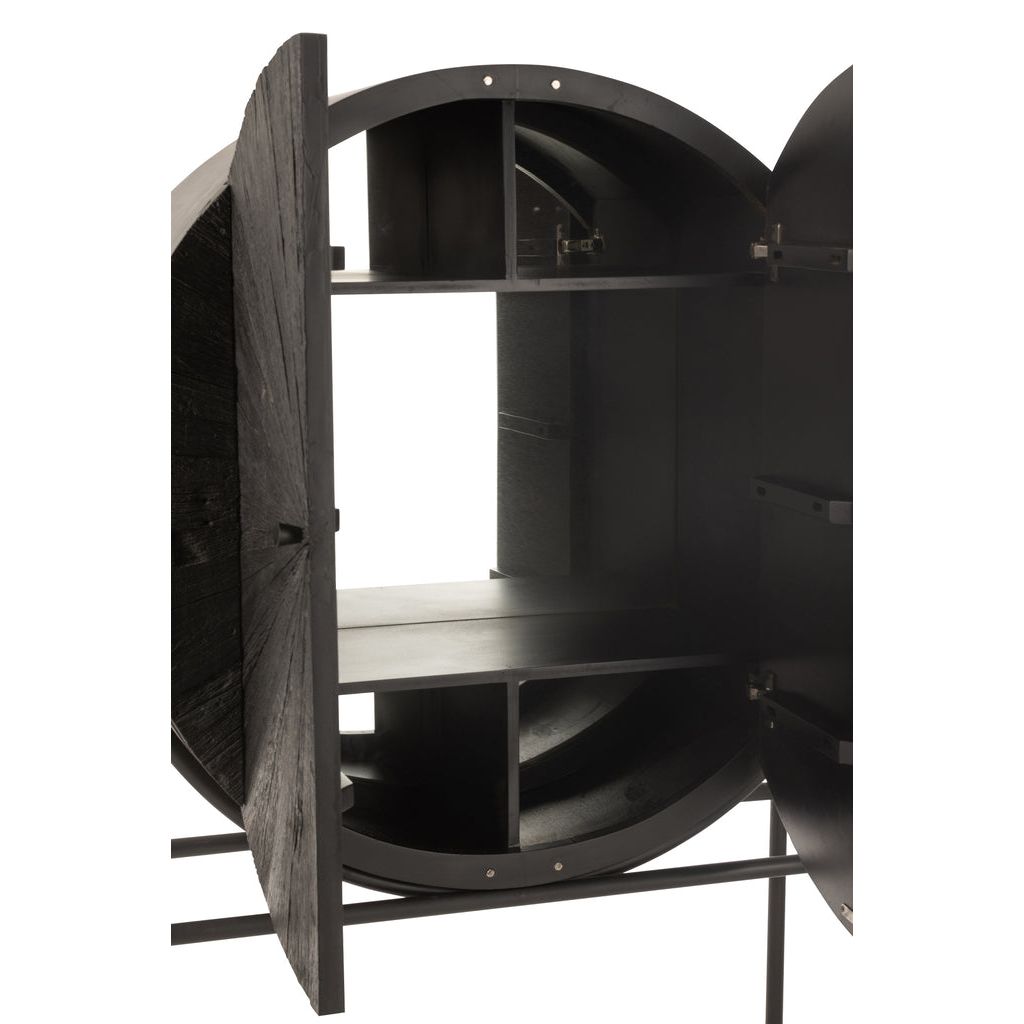 Shanil Cabinet Recycled Wood Black J-Line