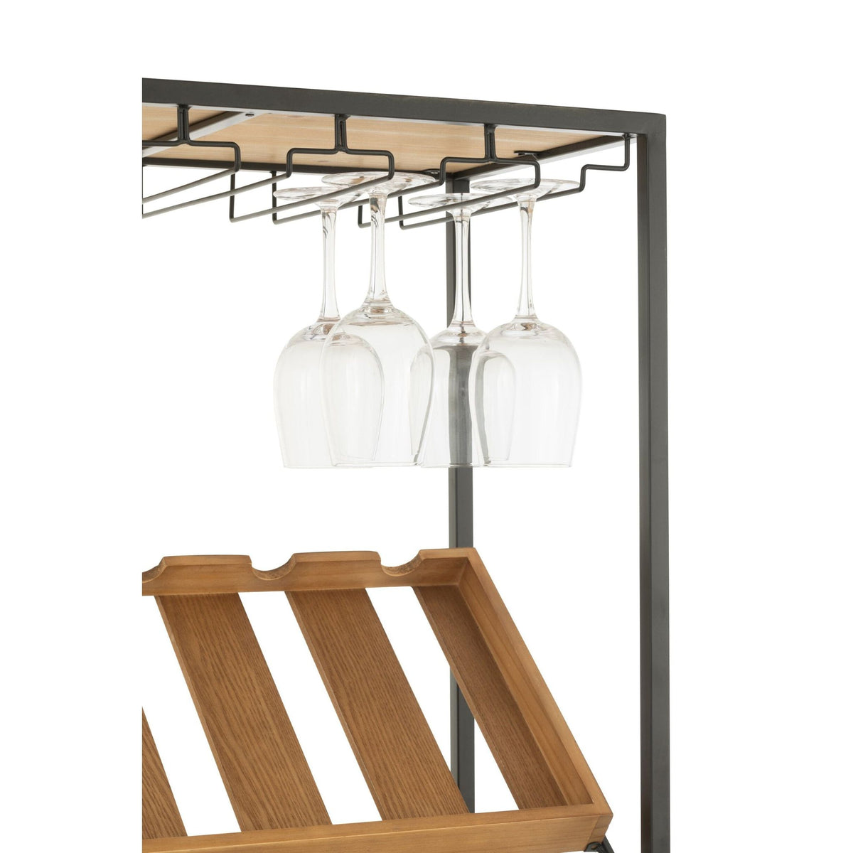 Wine Cabinet Natural/Black Wood Veneer Large J-Line