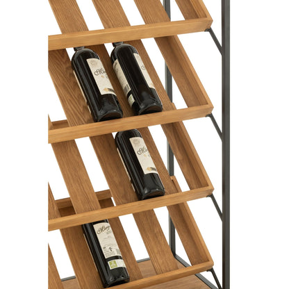 Wine Cabinet Natural/Black Wood Veneer Large J-Line