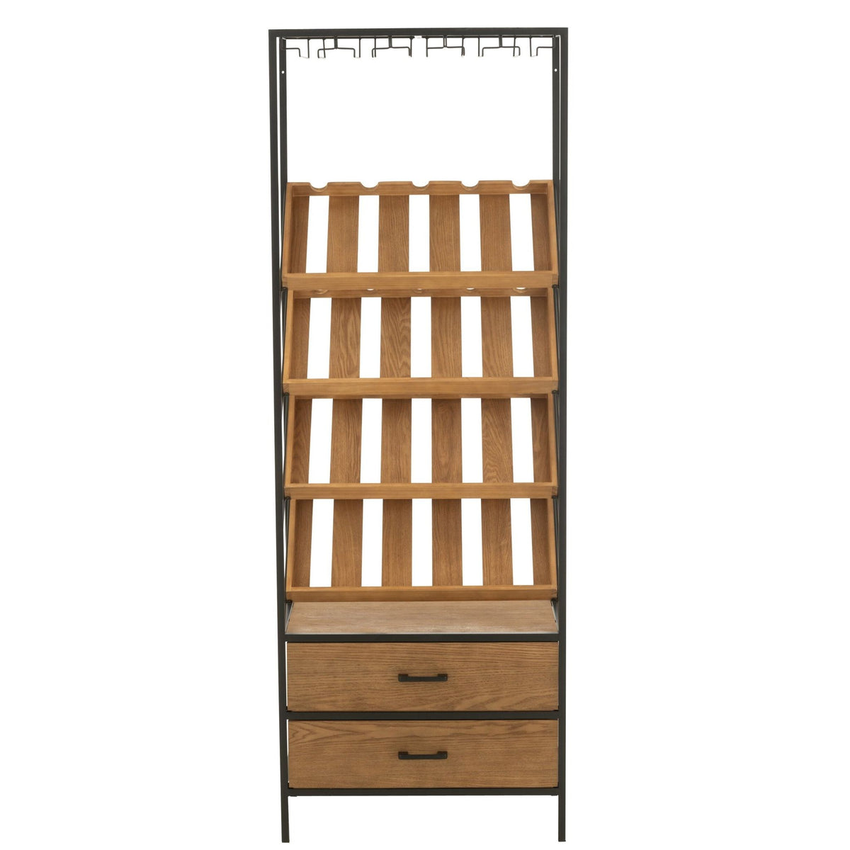 Wine Cabinet Natural/Black Wood Veneer Large J-Line