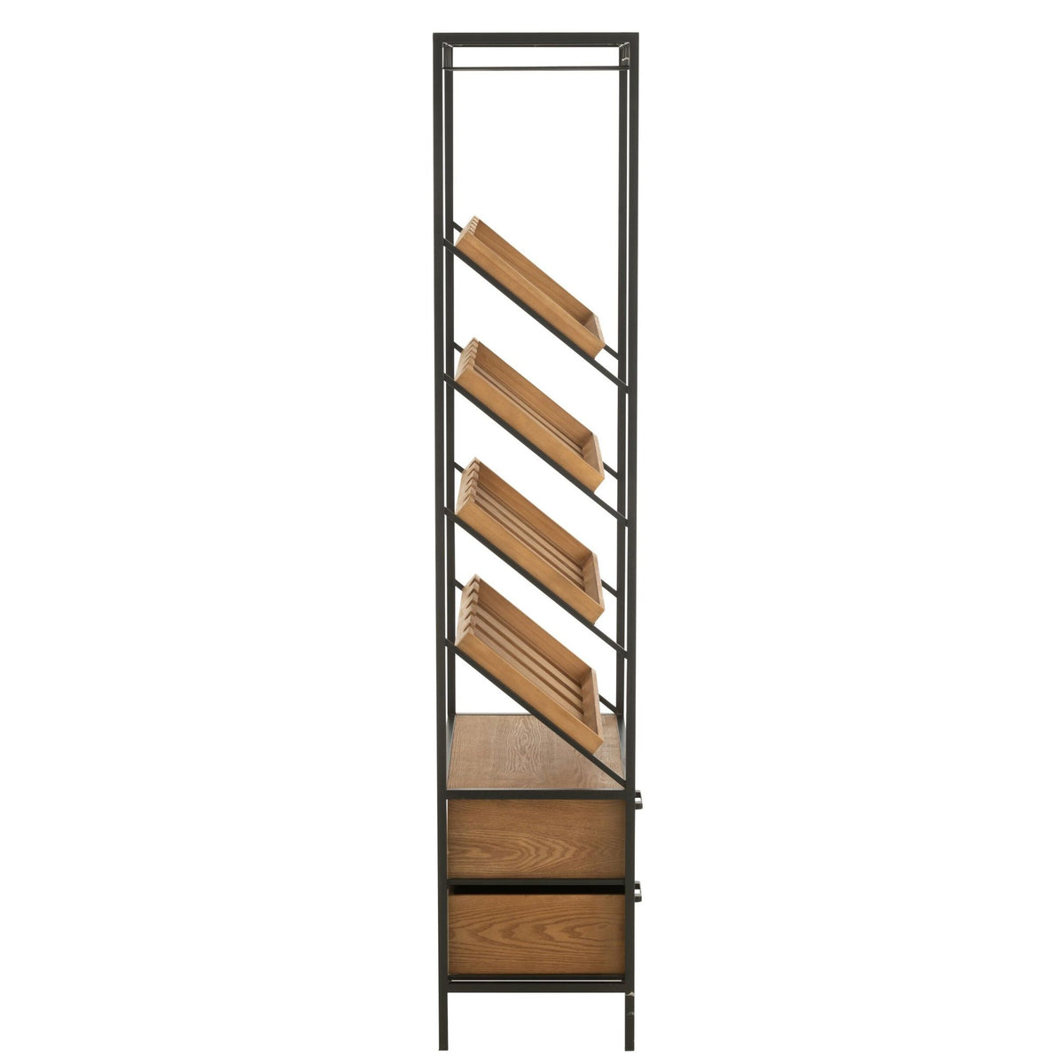 Wine Cabinet Natural/Black Wood Veneer Large J-Line