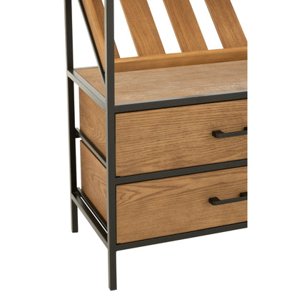 Wine Cabinet Natural/Black Wood Veneer Large J-Line