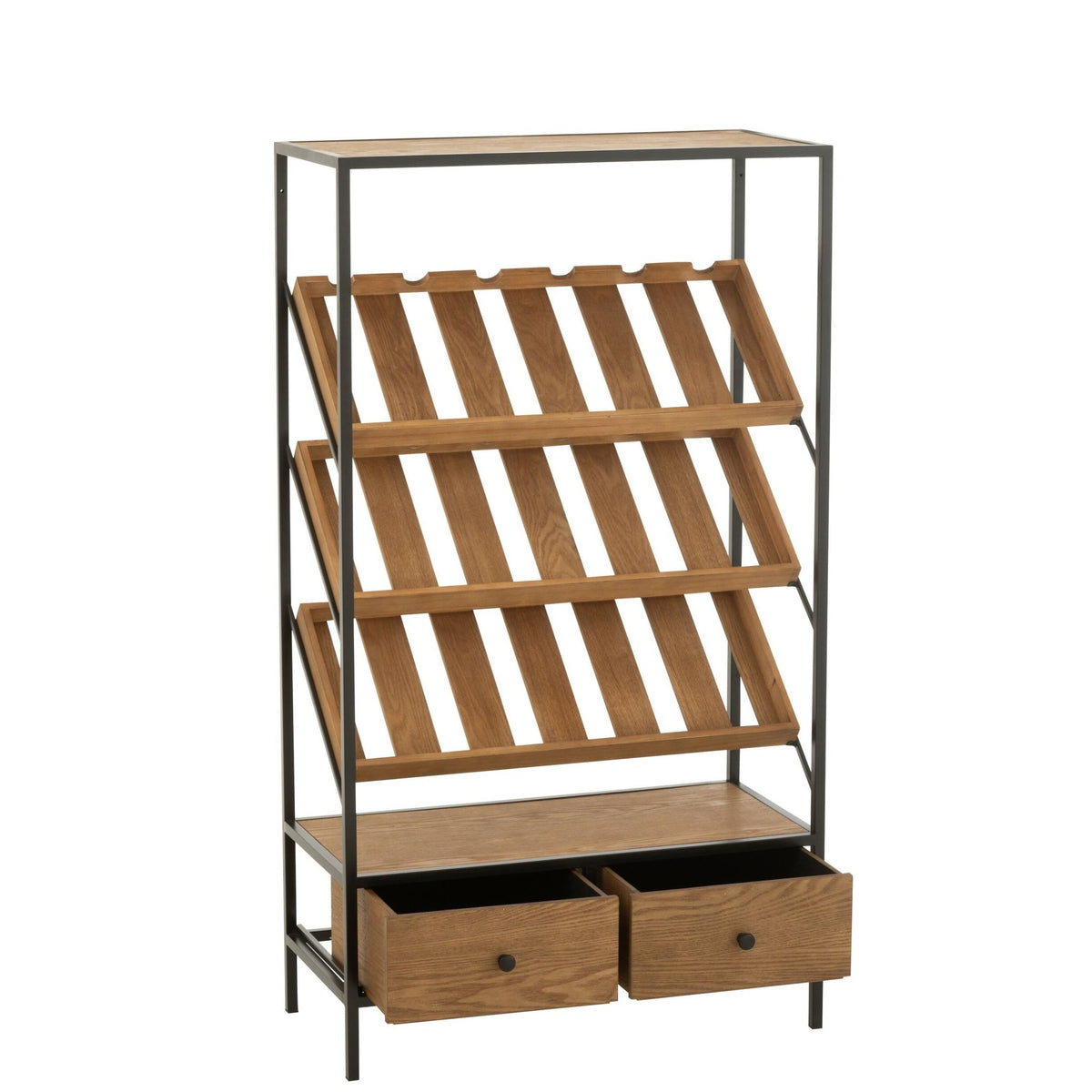 Wine Cabinet Natural/Black Medium-Grain J-Line Veneer