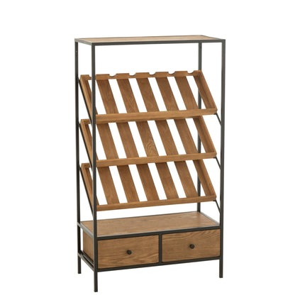 Wine Cabinet Natural/Black Medium-Grain J-Line Veneer