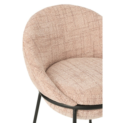 Bar Stool Iron Light Pink/Black - J-Line