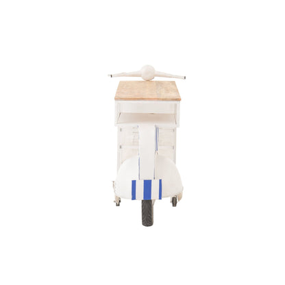 Bar stool Retro Scooter Striped Iron Blue/White J-Line