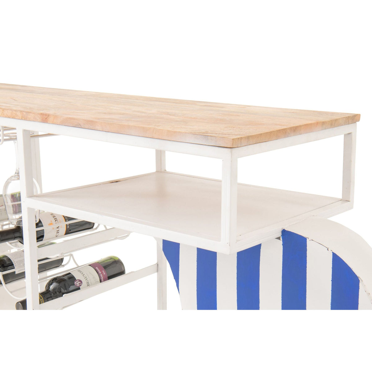 Bar stool Retro Scooter Striped Iron Blue/White J-Line