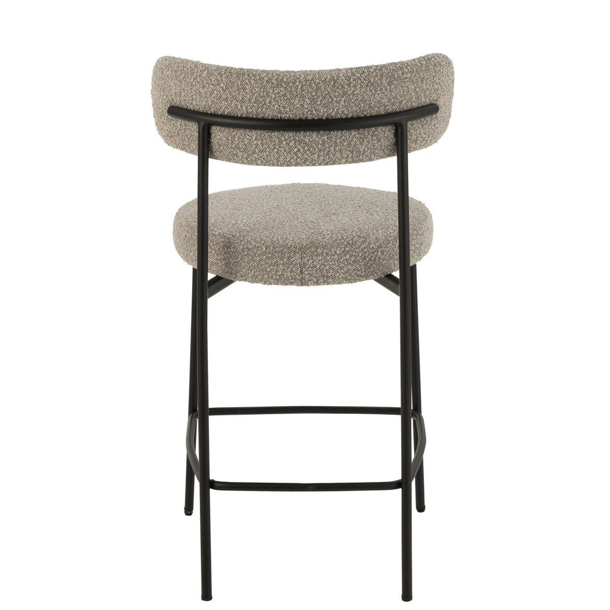 Bar Stool Boucle Plywood/Polyester Grey/Black J-Line