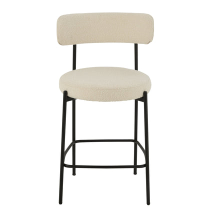 Bar Stool Boucle Multiplex/Polyester White/Black J-Line