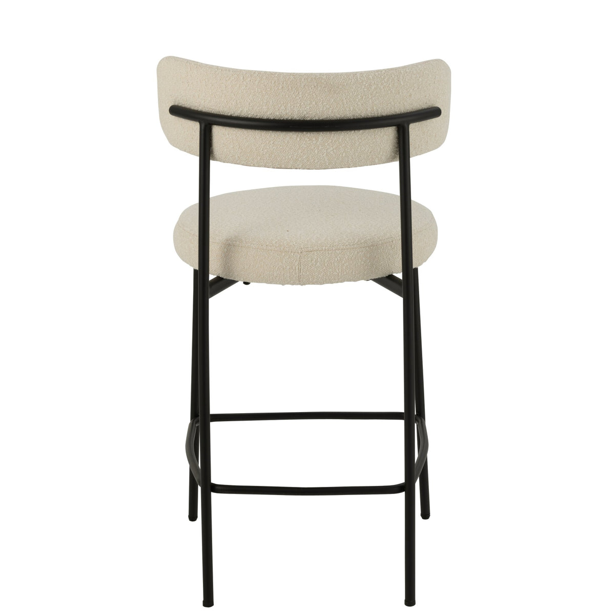 Bar Stool Boucle Multiplex/Polyester White/Black J-Line