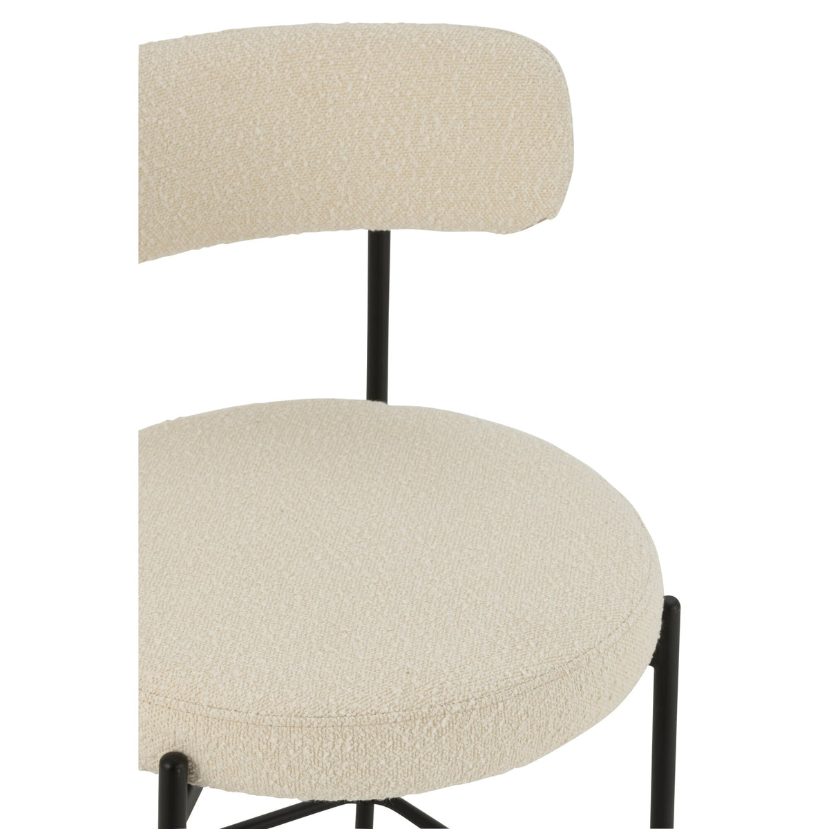 Bar Stool Boucle Multiplex/Polyester White/Black J-Line
