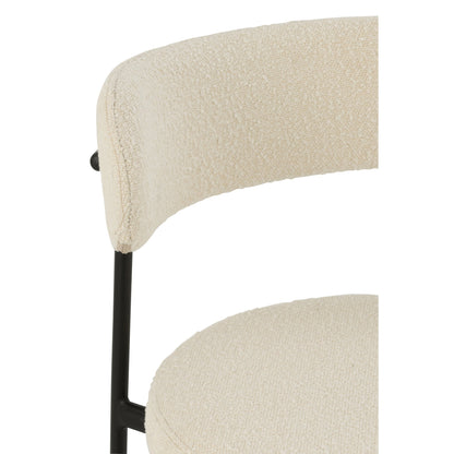Bar Stool Boucle Multiplex/Polyester White/Black J-Line