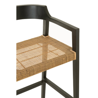 Bar stool Emma Teak Wood Black Brown J-Line