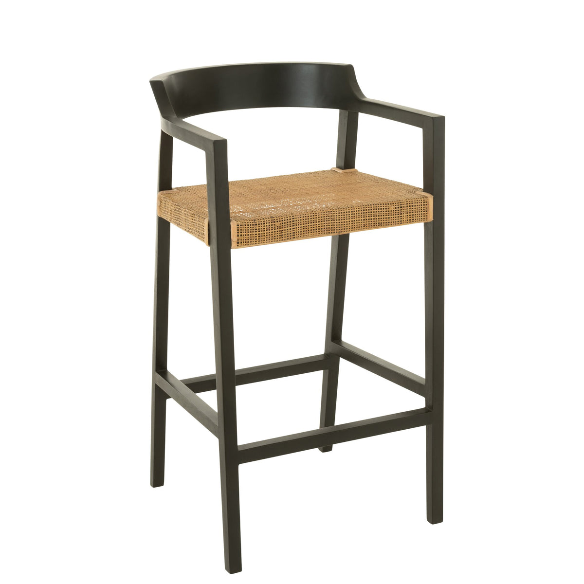 Bar stool Emma Teak Wood Black Brown J-Line