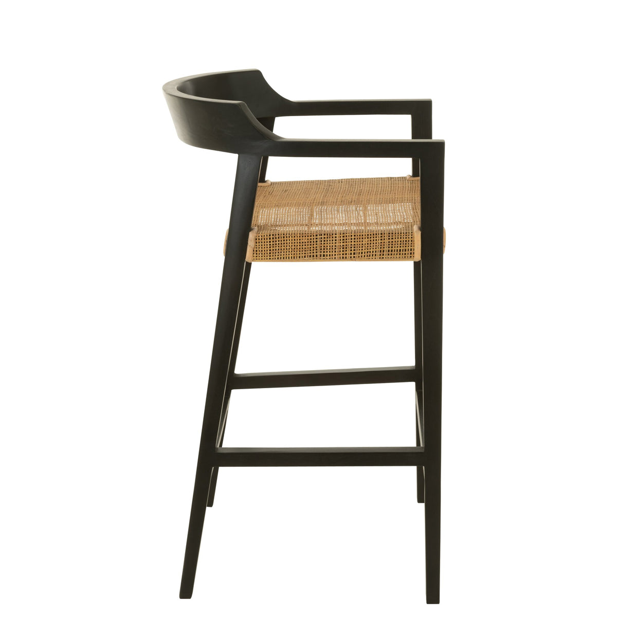 Bar stool Emma Teak Wood Black Brown J-Line
