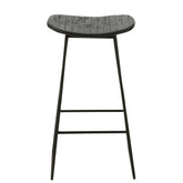 Barstoel Rechthoekig Gerecycleerd Teak Zwart Large - Barkruk - J-Line - livinglovely.nl