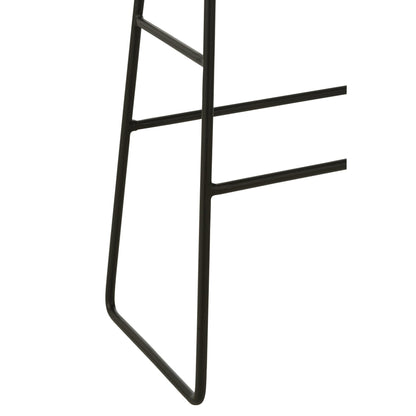 Bar stool Rectangular Recycled Teak Black Large J-Line