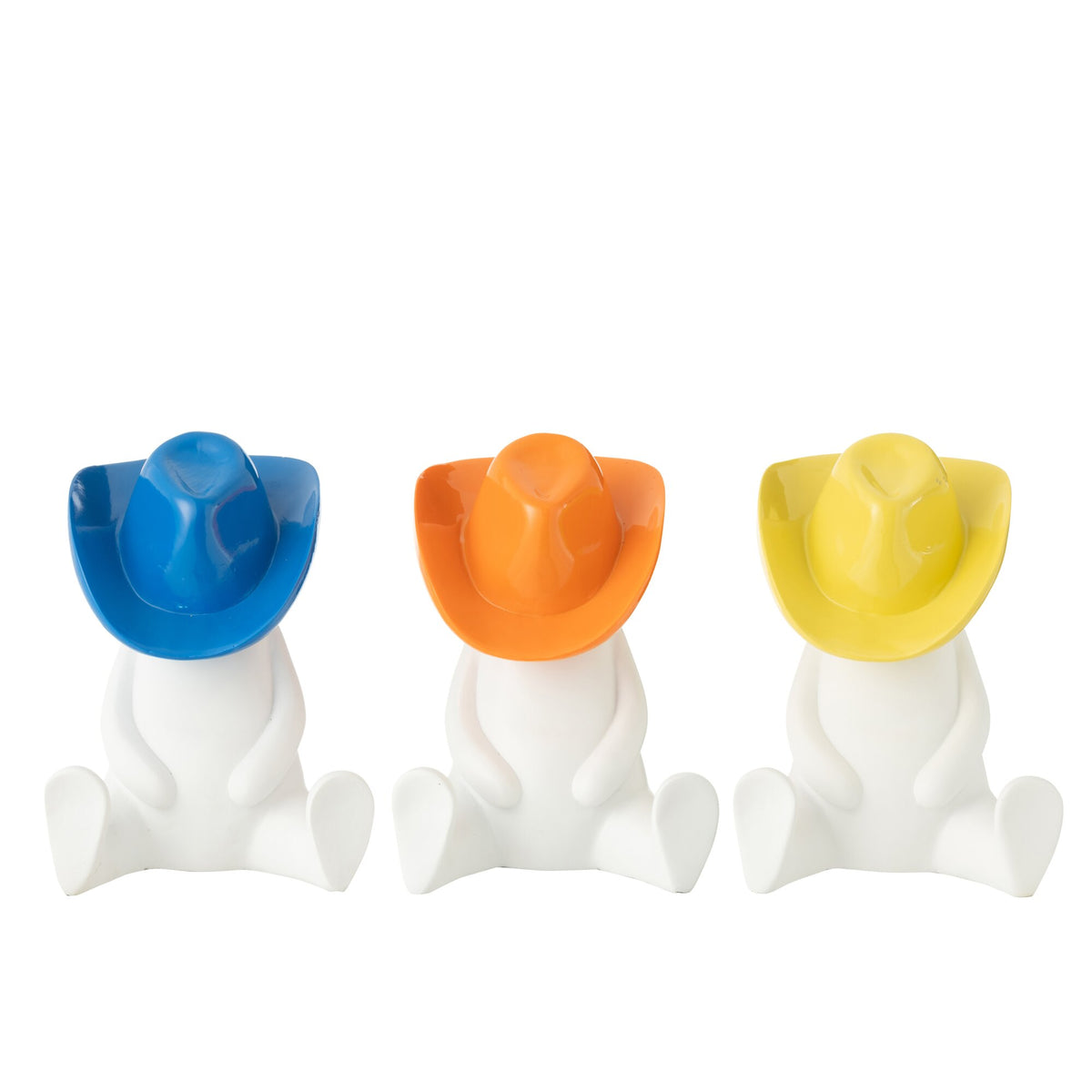 J-Line Set of 3 Resin Cowboy Hat Figurine Mix