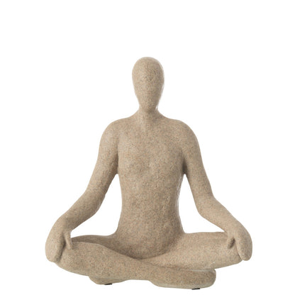 Yoga Figurine Resin Beige J-Line
