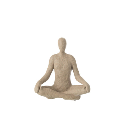 Yoga Figurine Resin Beige J-Line