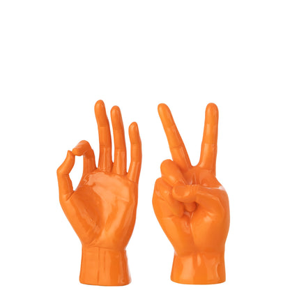 Sign Language Figurine Polystone Dark Orange Assorted By J-Line