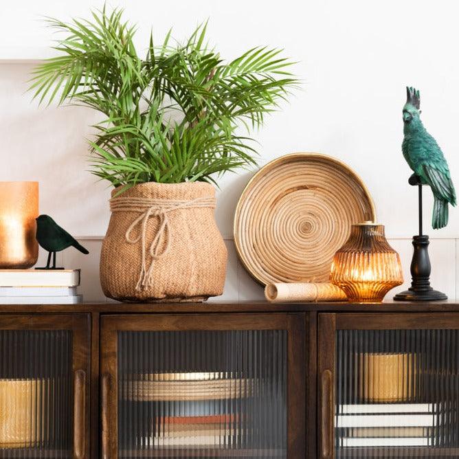 Bergpalm In Pot Plastiek Groen/Zwart Small - Kunstplant - J-Line - livinglovely.nl