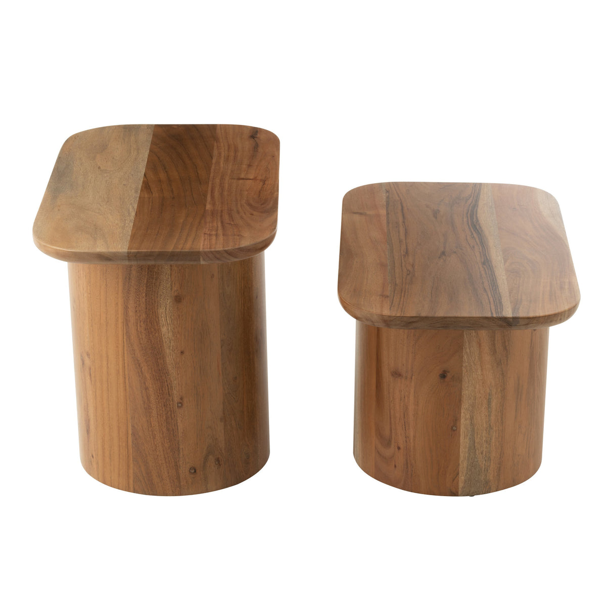 Bijzettafel Acacia Hout Nature Set van 2 J-Line