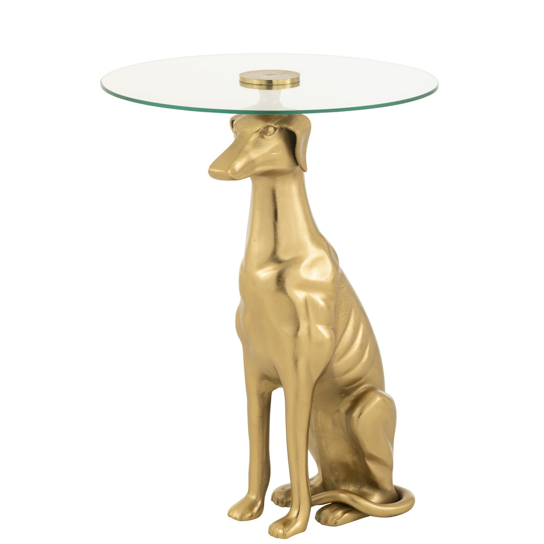 Side Table Dog Aluminum/Glass Gold J-Line