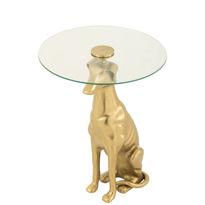 Side Table Dog Aluminum/Glass Gold J-Line