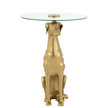 Side Table Dog Aluminum/Glass Gold J-Line