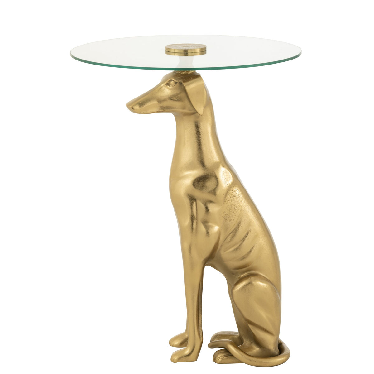 Side Table Dog Aluminum/Glass Gold J-Line