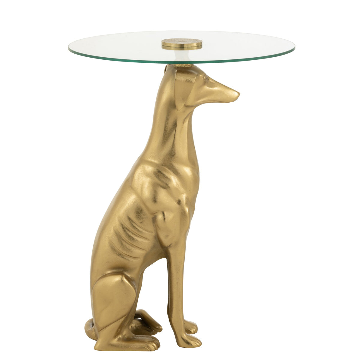 Side Table Dog Aluminum/Glass Gold J-Line