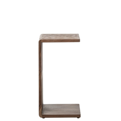 Side Table Slatted Recycled Wood Dark Brown J-Line