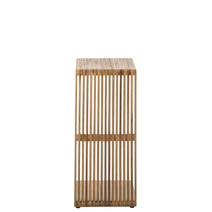 Side Table Slats Recycled Wood Natural J-Line