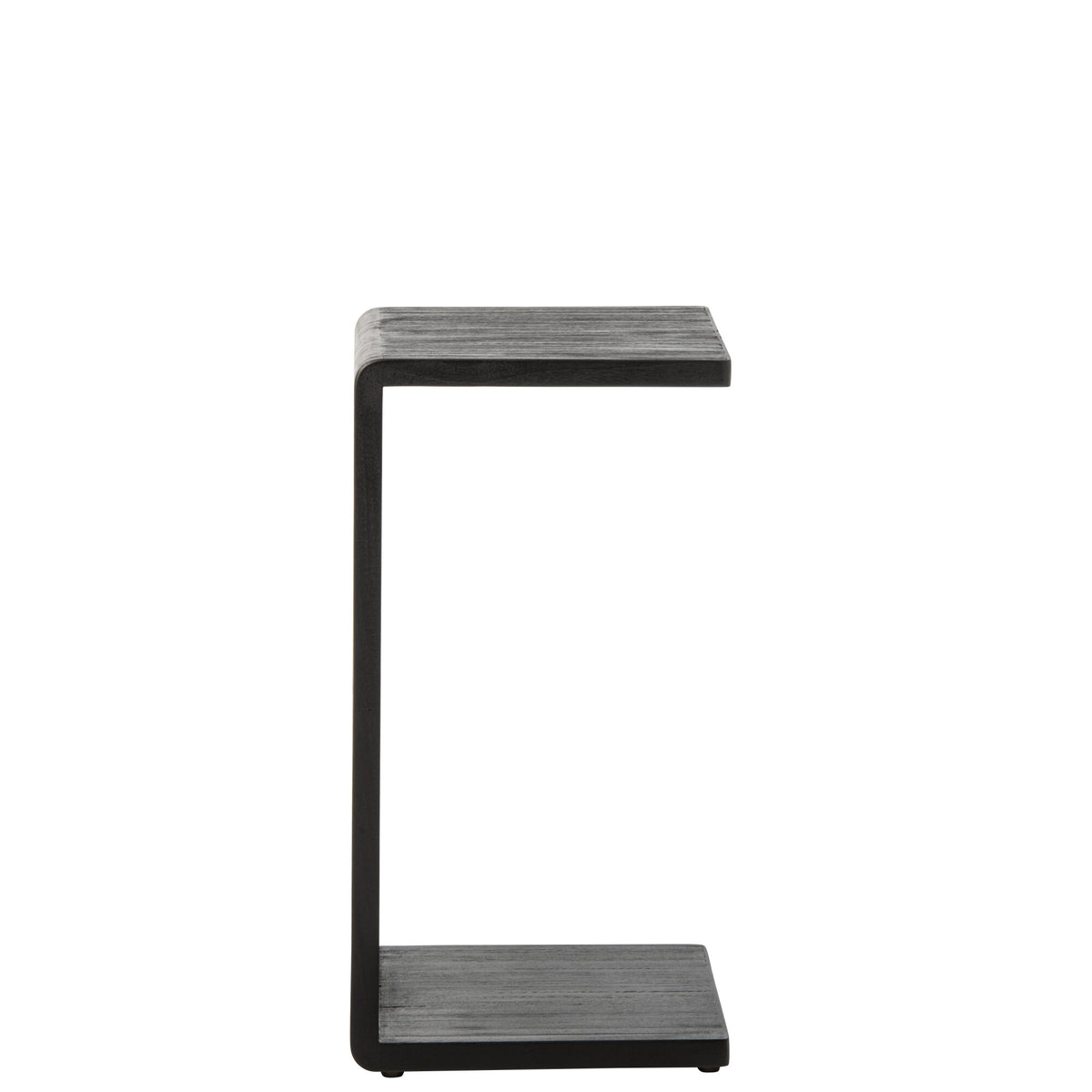 Side Table Slatted Recycled Wood Black J-Line
