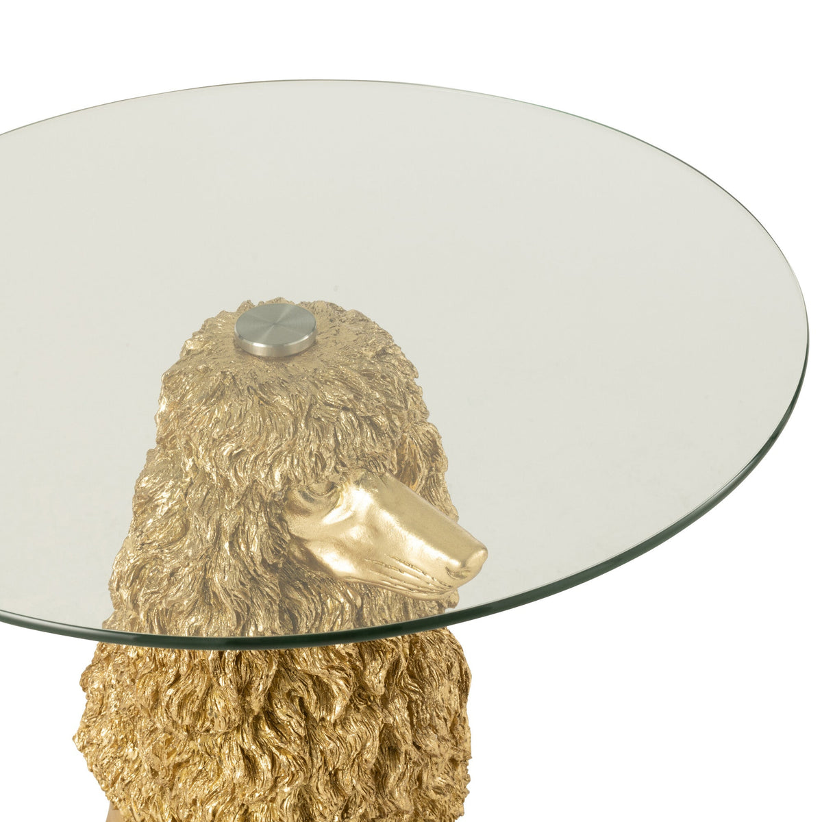 Bijzettafel Poedel Rond Polyresin Goudkleurig J-Line
