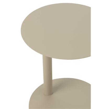 Side Table Round Metal Beige J-Line