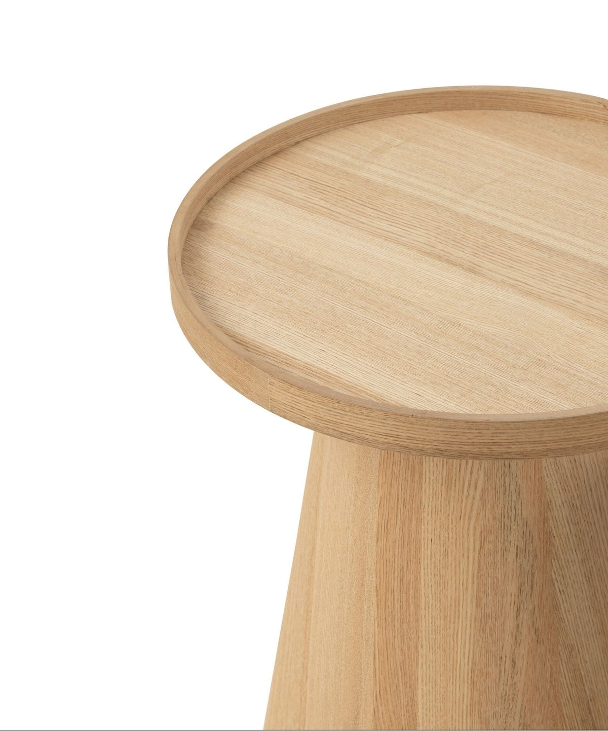 Bijzettafels Rond + Rand Hout Naturel Set van 2 J-Line
