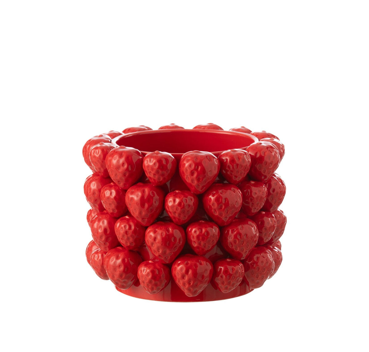 Strawberry Ceramic Flower Pot Red Large J-Line