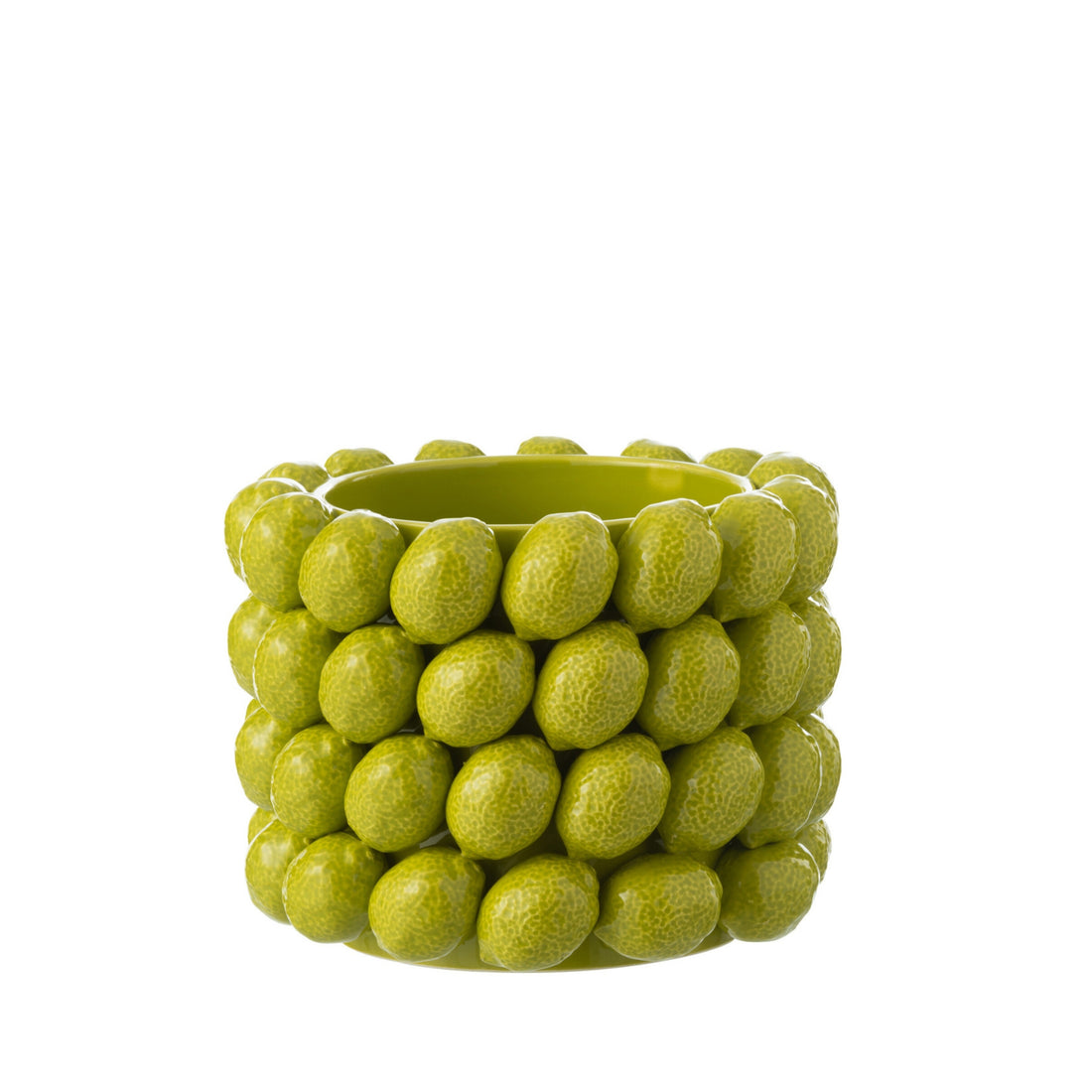 Lime Ceramic Flower Pot Green Large J-line