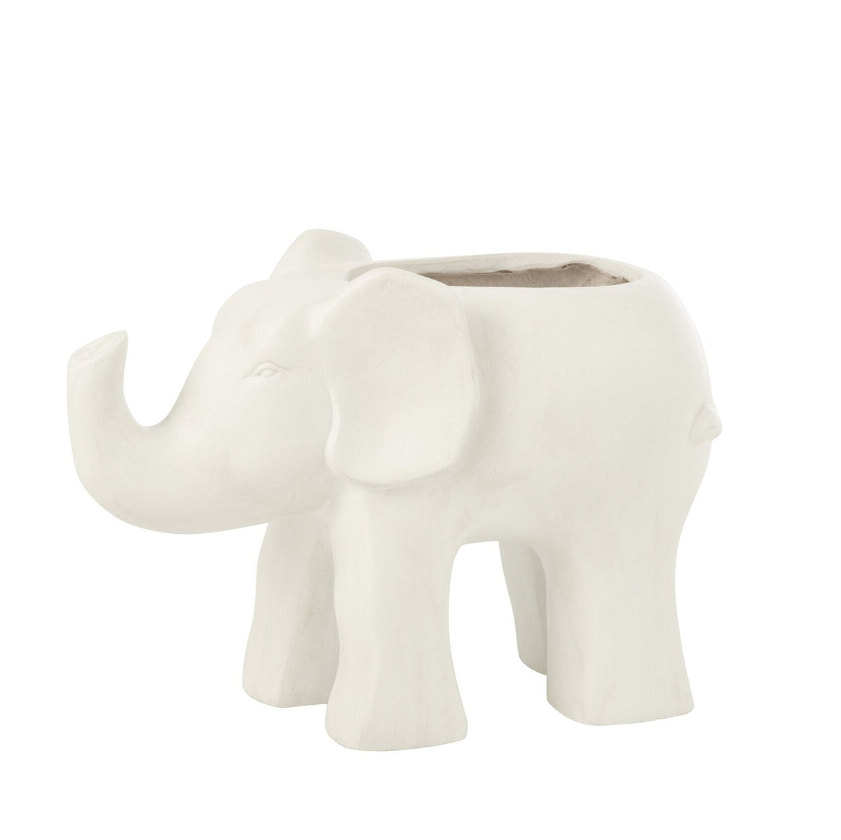 Elephant Clay Flower Pot White J-Line