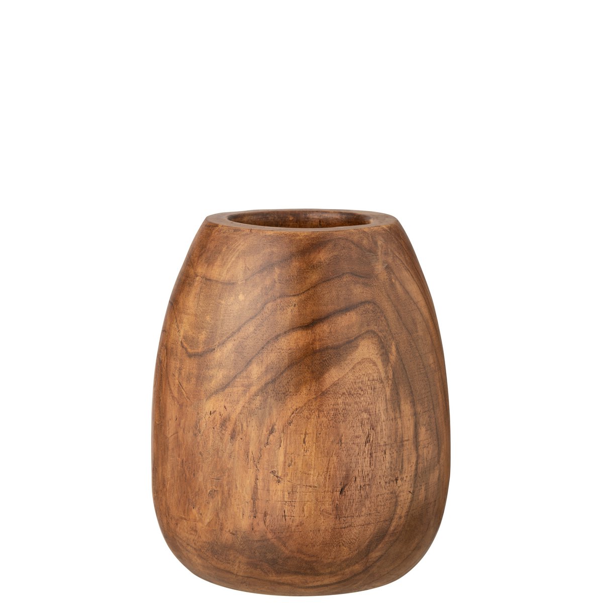 Bloempot Paulownia Bruin Medium L32xB32xH42cm J-Line - Pot - J-Line - livinglovely.nl